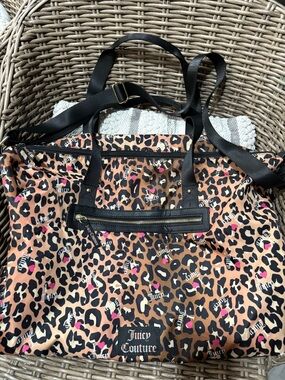 Juicy Couture Leopard Print Tote with Pink Accents